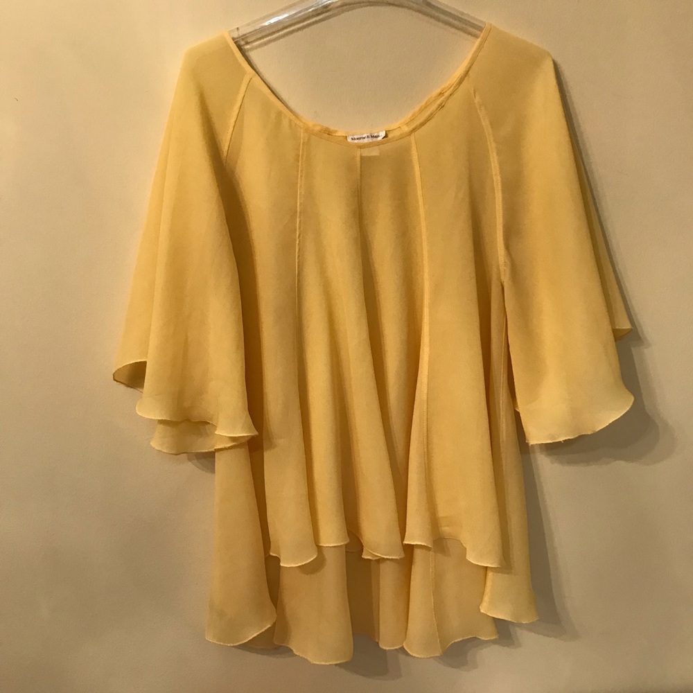 Monroe & Main Yellow Chiffon Blouse